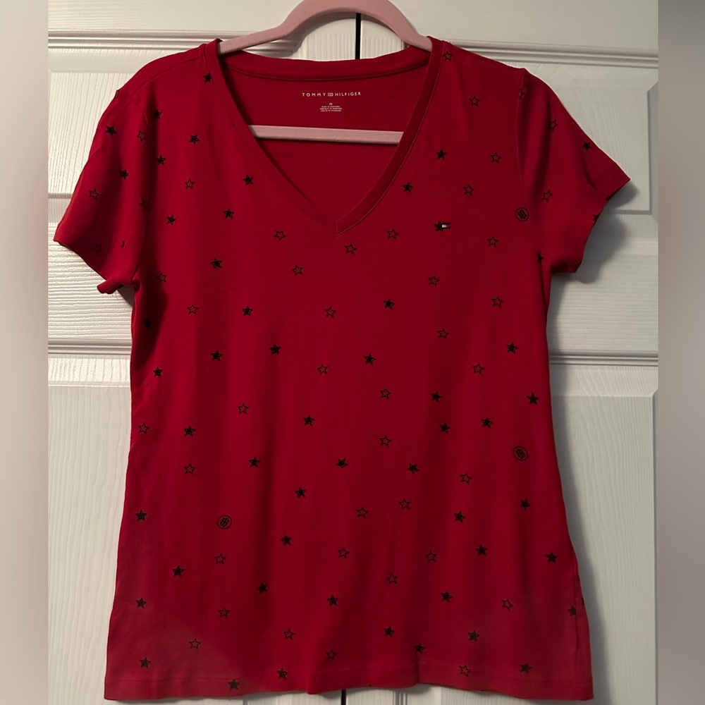 Women’s Tommy Hilfiger Star Print Short Sleeve Tee-Sz. M